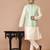 Men's woven design floral jacquard kurta jacket set