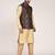 Men's printed silk kurta jacket set