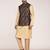 Men's printed silk kurta jacket set