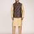 Men's printed silk kurta jacket set