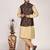 Men's printed silk kurta jacket set