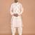 Men's printed silk kurta jacket set