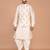 Men's printed silk kurta jacket set