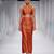Rust orange embroidered brocade co ord set