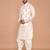 Men's printed silk kurta jacket set
