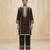 Black embroidered chanderi silk kurta set