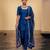 Blue embroidered dupion silk kurta set