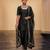 Black embroidered dupion silk kurta set