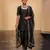 Black embroidered dupion silk kurta set