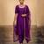 Purple embroidered dupion silk kurta set