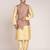 Men's printed silk kurta jacket set