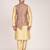 Men's printed silk kurta jacket set