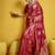 Red color satin silk blend handloom weaving saree