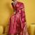 Red color satin silk blend handloom weaving saree