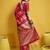 Red color satin silk blend handloom weaving saree