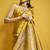 Mustard yellow color satin silk blend handloom weaving saree