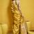 Mustard yellow color satin silk blend handloom weaving saree