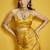 Mustard yellow color satin silk blend handloom weaving saree