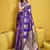 Violet color satin silk blend handloom weaving saree