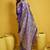 Violet color satin silk blend handloom weaving saree