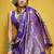 Violet color satin silk blend handloom weaving saree