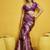 Purple color satin silk blend handloom weaving saree