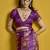 Purple color satin silk blend handloom weaving saree