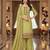 Women's lemon yellow embroidered faux georgette unstiched dress material with dupatta