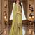 Women's lemon yellow embroidered faux georgette unstiched dress material with dupatta