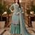 Women's blue embroidered faux georgette unstiched dress material with dupatta