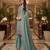 Women's blue embroidered faux georgette unstiched dress material with dupatta