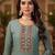 Women's blue embroidered faux georgette unstiched dress material with dupatta