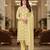 Women's yellow embroidered faux georgette unstiched dress material with dupatta