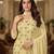 Women's yellow embroidered faux georgette unstiched dress material with dupatta