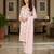 Women's light pink embroidered faux georgette unstiched dress material with dupatta