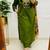 Floral embroidered cotton round neck green  kurta trouser & dupatta set