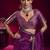 Dark magenta satin linen handloom weaving silk blend saree