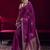Dark magenta satin linen handloom weaving silk blend saree