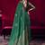 Dark green satin linen handloom weaving silk blend saree