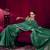 Dark green satin linen handloom weaving silk blend saree