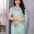 Sky blue soft shimmer chiffon embroidery work designer party wear festive saree with unstitched blouse piece