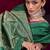 Dark green satin linen handloom weaving silk blend saree