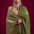 Mehendi green satin linen handloom weaving silk blend saree