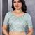Sky blue soft shimmer chiffon embroidery work designer party wear festive saree with unstitched blouse piece