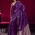 Purple satin linen handloom weaving silk blend saree