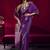 Purple satin linen handloom weaving silk blend saree