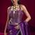 Purple satin linen handloom weaving silk blend saree