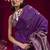Purple satin linen handloom weaving silk blend saree