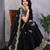 Black soft shimmer chiffon embroidery work designer party wear festive saree with unstitched blouse piece