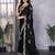 Black soft shimmer chiffon embroidery work designer party wear festive saree with unstitched blouse piece